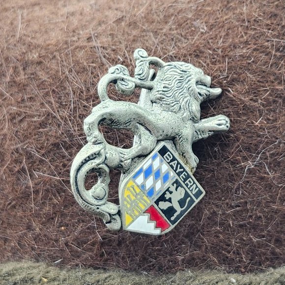 Rein Haar Bavarian Brown Wool Alpine Tyrolean Hat Metal Bayern Lion Crest Pin - Picture 9 of 12